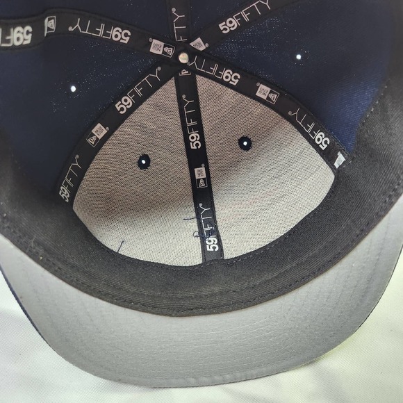 New Era Size 6 7/8 Mens NFL 59Fifty Fitted New England Patriots Hat Cap Black - Picture 7 of 9